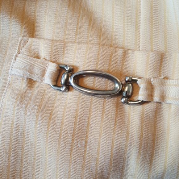 Mustard striped Michael Philips summer suit set - Picture 5 of 6